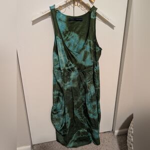 Zara Green and Teal Tie-Dye Tank Dress